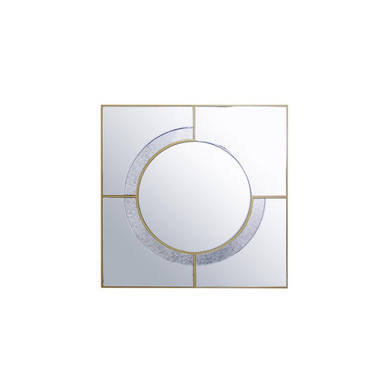 Contemporary Style Wall Accent Mirror, Clear And Gold