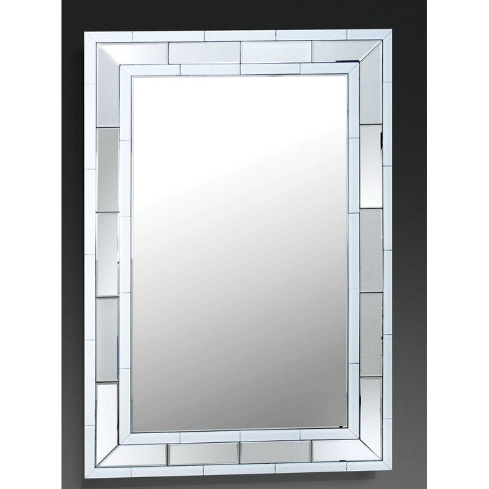 Rectangular Wall Accent Mirror in Mirrored Frame