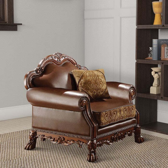 Wooden Chair with 1 Pillow , Cherry Brown
