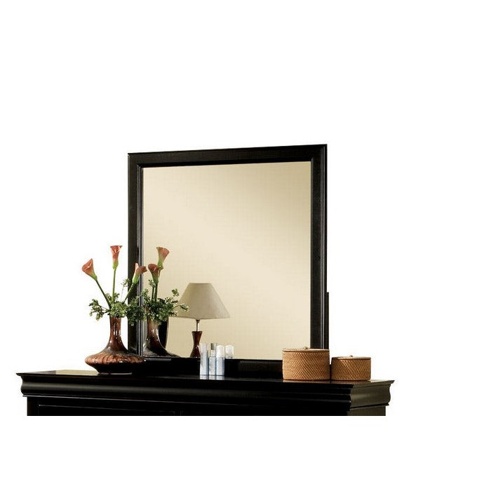 Wooden Frame Mirror , Black