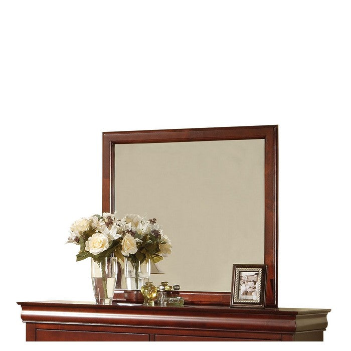 Wooden Frame Mirror , Cherry Brown