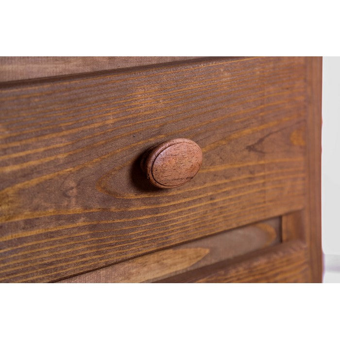 Wooden 2 Drawers Night Stand In Mahogany Finish, Brown