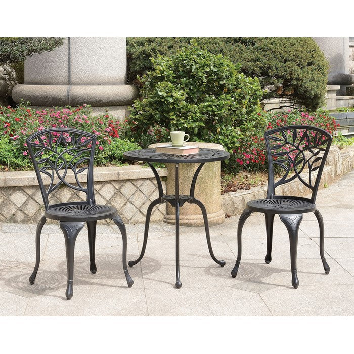 Transitional Style Table Set of 1 Table and 2 Chairs With Cabriole Legs, Black
