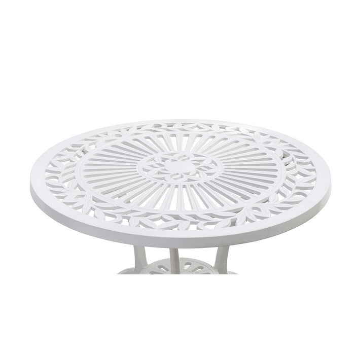 Transitional Style Table Set of 1 Table and 2 Chairs With Cabriole Legs, White