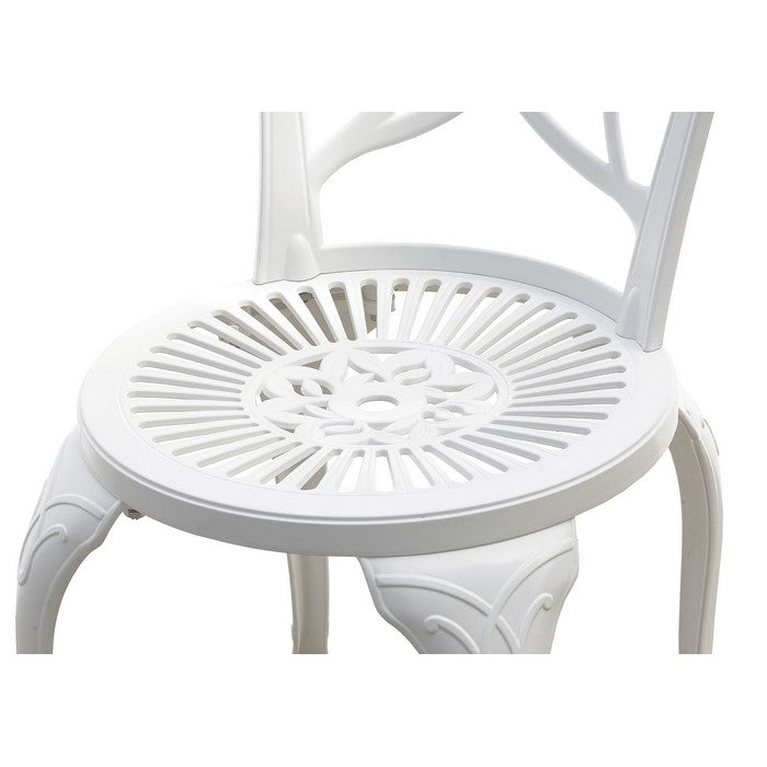 Transitional Style Table Set of 1 Table and 2 Chairs With Cabriole Legs, White