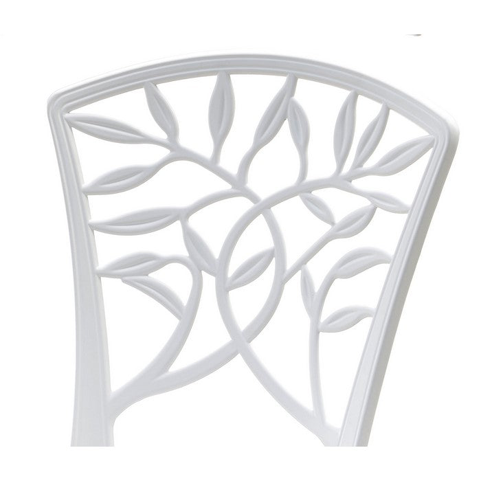 Transitional Style Table Set of 1 Table and 2 Chairs With Cabriole Legs, White