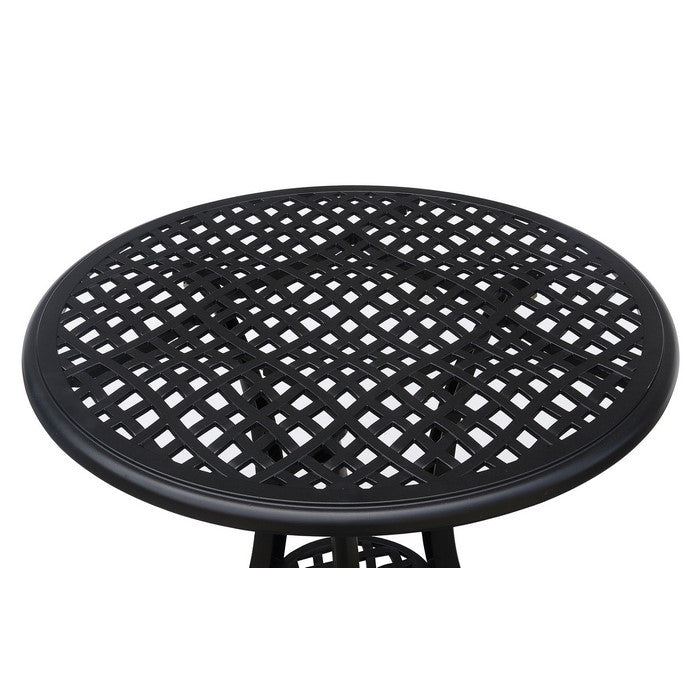 Table Set of 1 Table and 2 Chairs With Cabriole Legs, Black