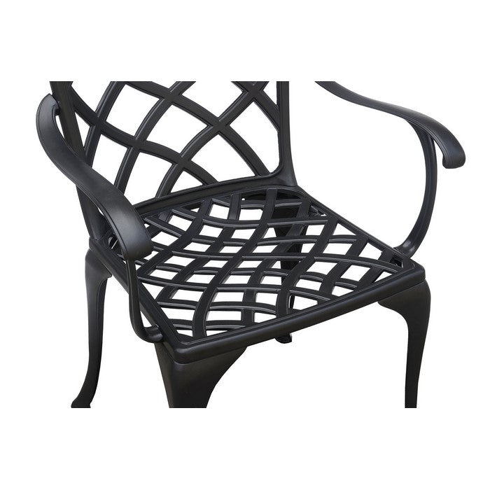 Table Set of 1 Table and 2 Chairs With Cabriole Legs, Black