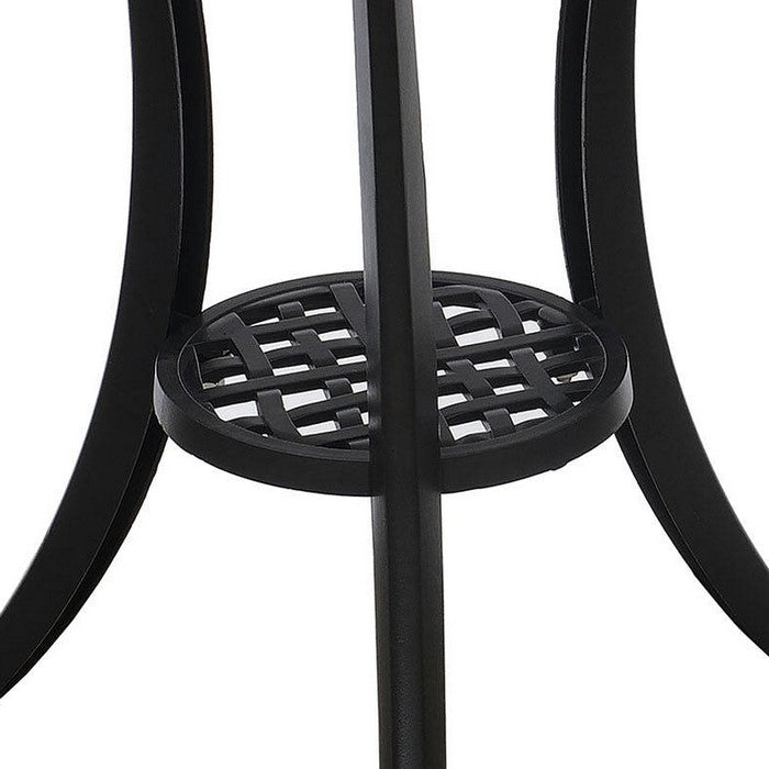 Table Set of 1 Table and 2 Chairs With Cabriole Legs, Black