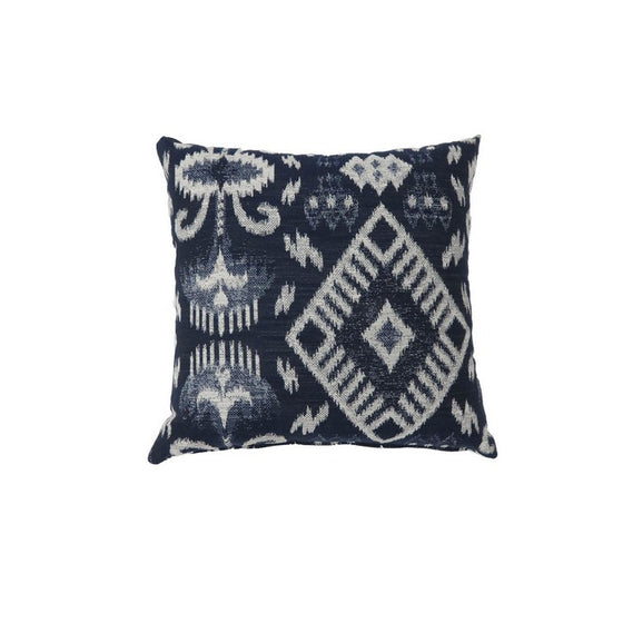 Contemporary Style Set of 2 Throw Pillows, Navy Blue