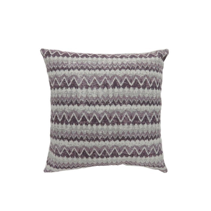 Contemporary Style Horizontally Zigzag Designed Set of 2 Throw Pillows, Purple