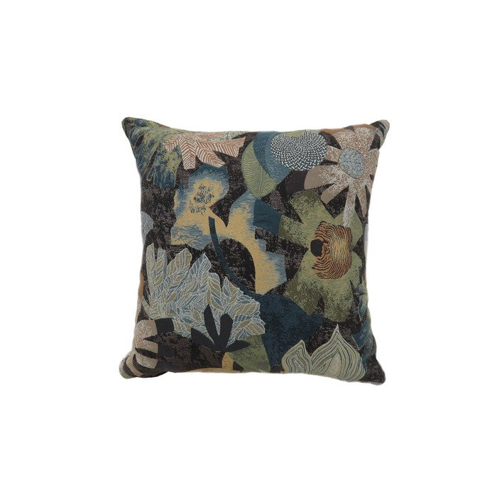 Contemporary Style Floral Designed Set of 2 Throw Pillows, Multicolor