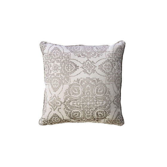Contemporary Style Set of 2 Throw Pillows With Intricate Medallion Patterns