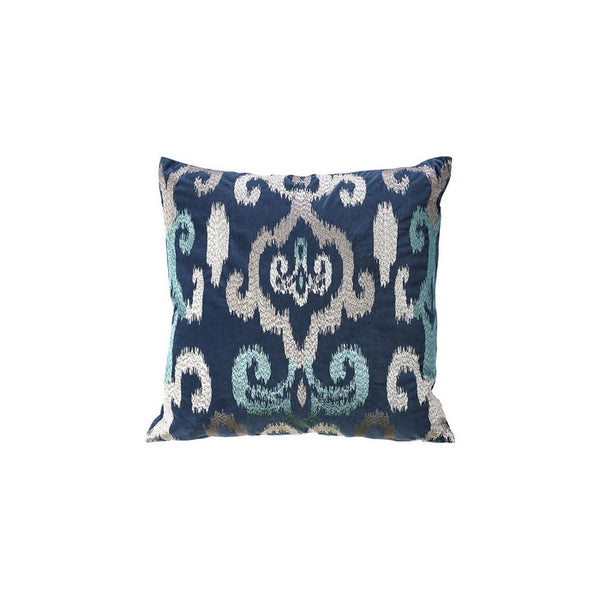 Contemporary Style Set of 2 Throw Pillows With Blurred Motion Lines, Indigo Blue