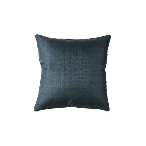 Contemporary Style Set of 2 Throw Pillows With Plain Face, Navy Blue