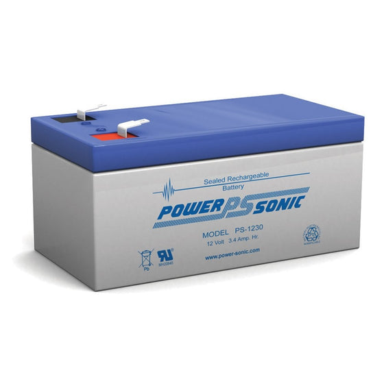 Sealed Lead Acid Battery 12V 3.4AH 170mA FASTON 0.187"x0.032"