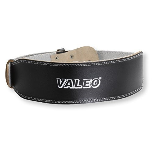 Valeo 1240115 4-Inch Padded Leather Lifting Belt For Men And Women With Back Support for Weightlifting And Suede Lined Foam Lumbar Pad