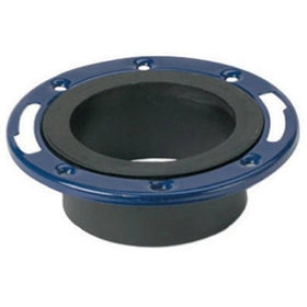 ANVIL INTERNATIONAL 52228 4" x 3", ABS/DWV Closet Flange With Adjustable stable Metal Ring, Spigot, Non-Pressure Drain/Waste & Vent Installation Application, Low Chemical Resistance, Black Material