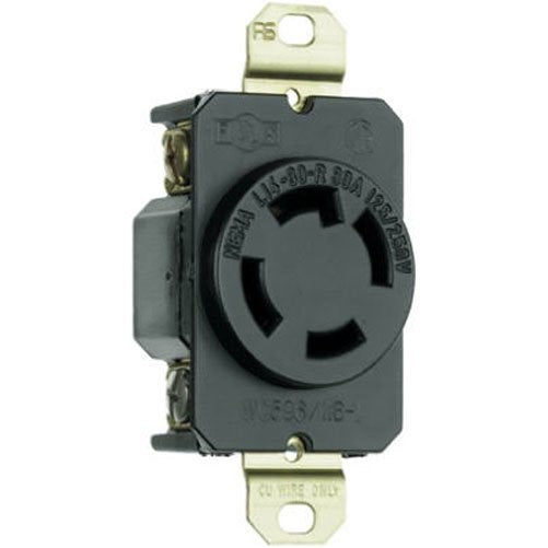 Legrand - Pass & Seymour L1430RCCV3 Industrial Specification Grade Turn Lock Receptacle, Four Wire 30-Amp 125-volt/250-volt Ip20 Regulation Suitable