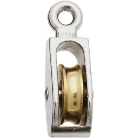 National Hardware N223-404 3203BC Fixed Single Pulley in Nickel, 1"