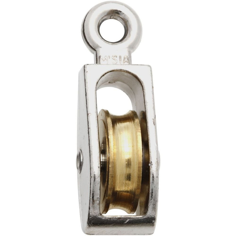 National Hardware N223-404 3203BC Fixed Single Pulley in Nickel, 1"