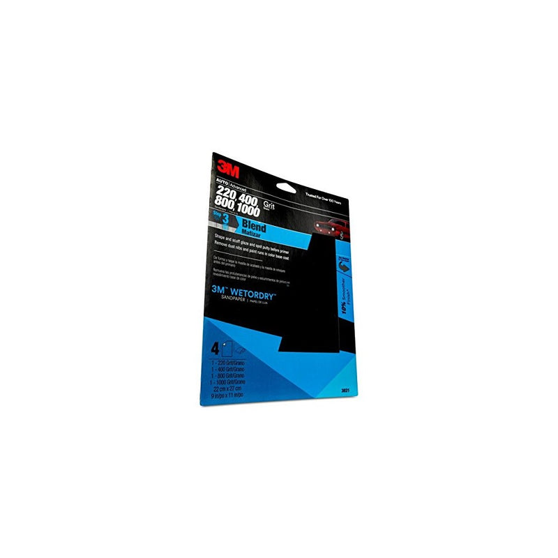 3M 03021 Wetordry 9" x 11" Sandpaper Sheet with Assorted Grit Sizes