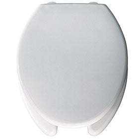 Bemis Medic-Aid 2" Lift Raised Open Front Plastic Toilet Seat and Cover, Elongated, White, 2L2150T 000