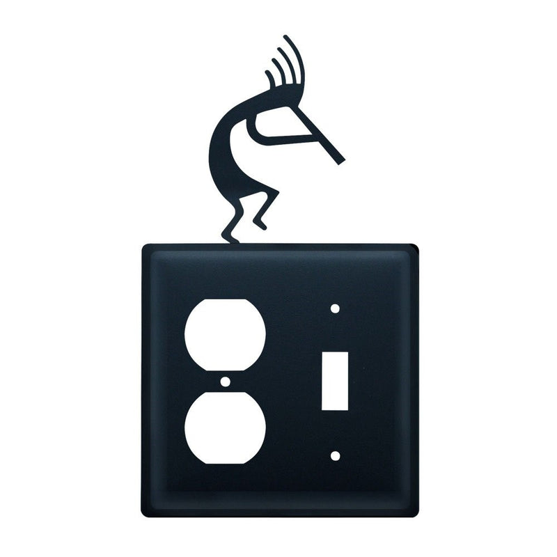 EOS-56 Kokopelli Single Outlet Single Switch Electric Wall Plate with Silhouette