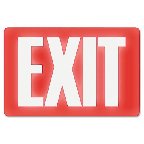 Headline Sign 4792 Glow In The Dark Sign, 8 x 12, Red Glow, Exit