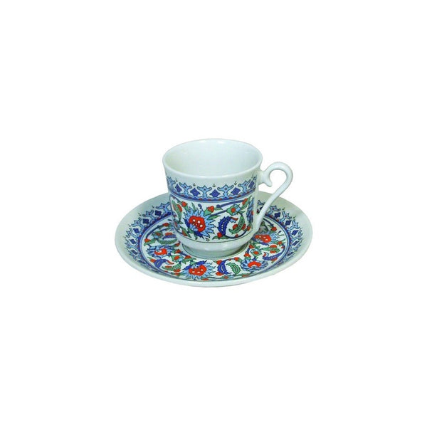 Turkish Coffee Cup and Saucer (6 Sets) 12 Pieces