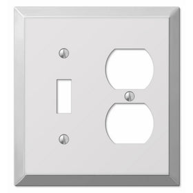 Amerelle 161TD 1 Toggle/1 Duplex Outlet Traditional Steel Wallplate, Polished Chrome