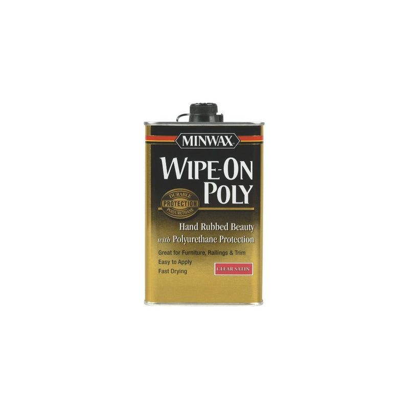 Minwax 60910000 Wipe-On Poly Finish Clear, quart, Satin