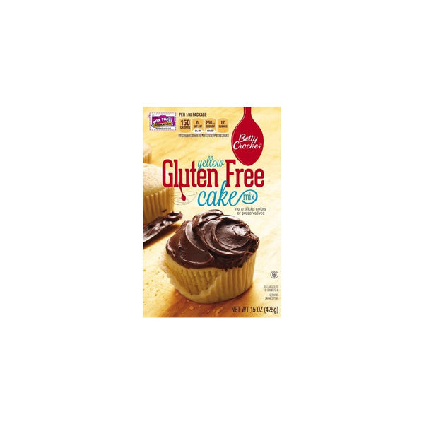 Betty Crocker Baking Mix, Gluten Free Cake Mix, Yellow, 15 Oz Box (Pack of 6)