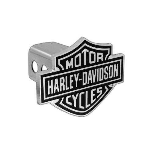 Harley Davidson Black Fill Bar & Shield Emblem Chrome Hitch Cover