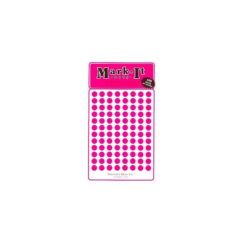 Medium 1/4" removable Mark-it brand dots for maps, reports or projects - pink