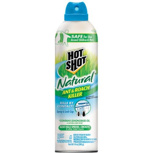 Hot Shot 95843 Natural Ant & Roach Killer Aerosol, 14-Ounce