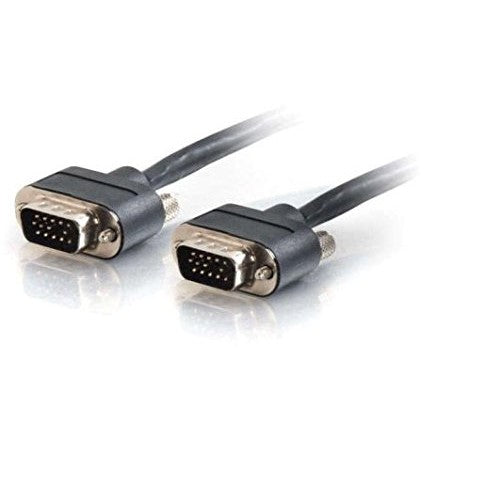 C2G 40094 VGA Cable - VGA M/M Monitor/Projector Cable with Rounded Low Profile Connectors, Plenum CMP-Rated, Black (50 Feet, 15.24 Meters)