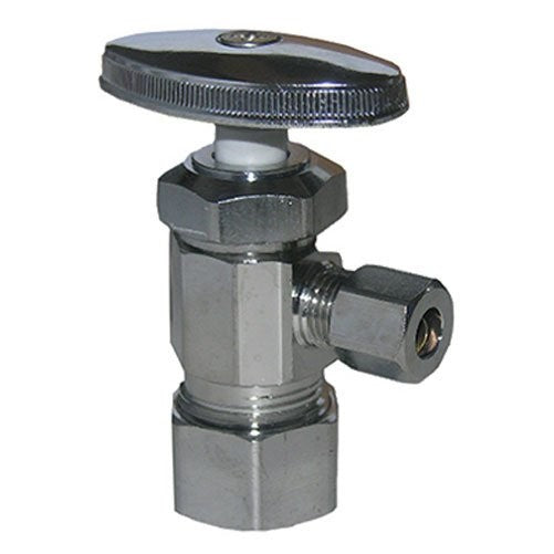 LASCO 06-7251 Angle Stop Valve, Standard Duty, 5/8-Inch Compression Inlet X 1/4-Inch Compression Outlet, Chrome
