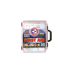 First Aid Kit Hard Red Case 326 Pieces Exceeds OSHA and ANSI Guidelines