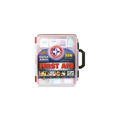 First Aid Kit Hard Red Case 326 Pieces Exceeds OSHA and ANSI Guidelines