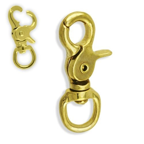 Quality Solid Brass 2-3/4" Trigger Snap Hook 5/8" Swivel Eye