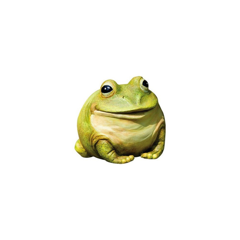 Evergreen Garden Medium Portly Frog Painted Polystone Outdoor Statue and Key Holder - 6”W x 5”D x 6”H