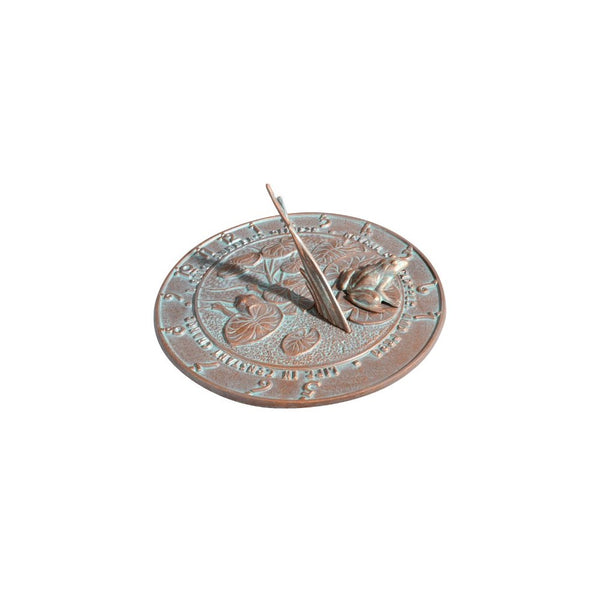 Whitehall Products Frog Sundial, Copper Verdi