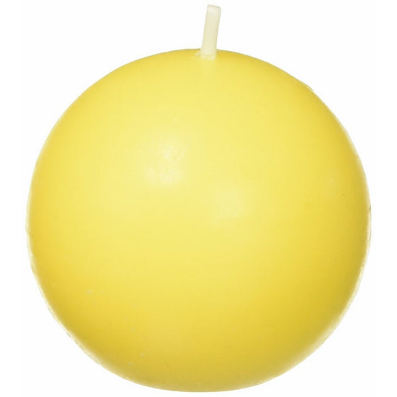 Zest Candle 12-Piece Ball Candles, 2-Inch, Yellow