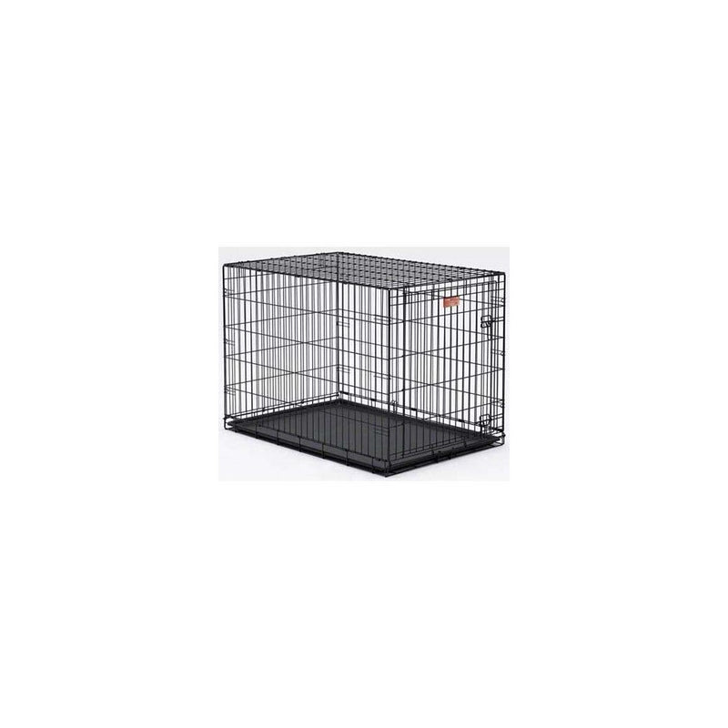 Midwest Homes for Pets Life Stages Single-Door Folding Metal Dog Crate - Black - 36 X 24 X 27 Inch
