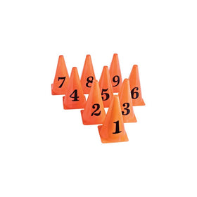 US Games 9" Lightweight Orange Cones W/Numbers