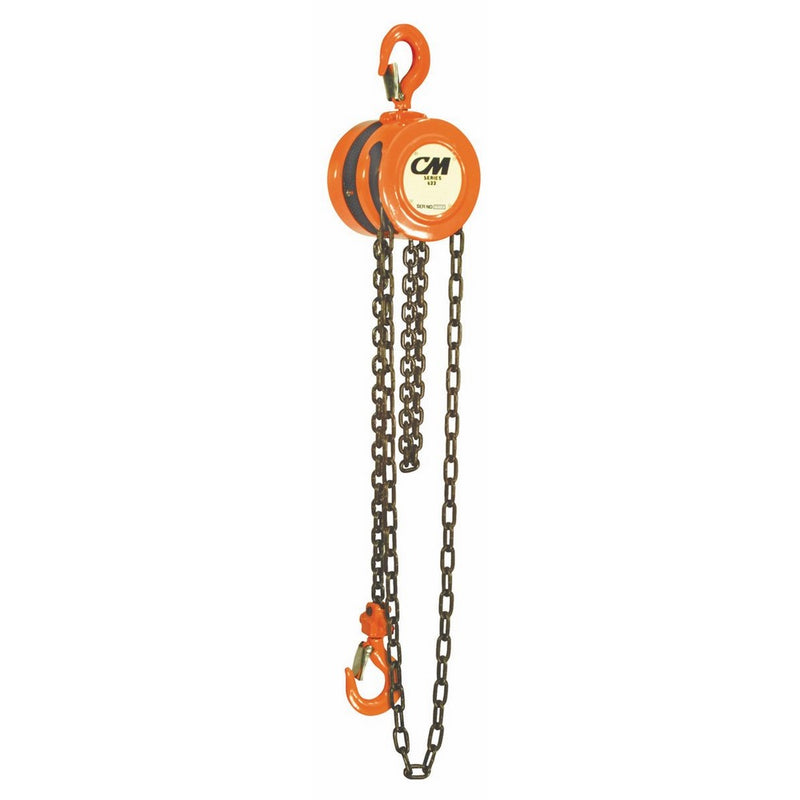 CM 2258 Steel Lightweight Hand Chain Hoist, 4000 lbs Capacity, 10' Lift Height, 1-1/4" Opening