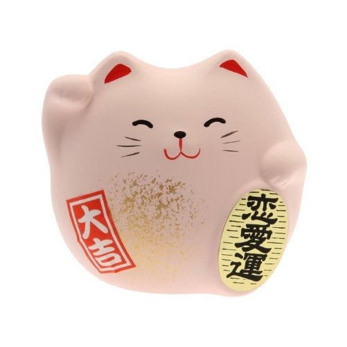 Kotobuki Maneki Neko Charm Renai-un Collectible Figurine, Love, Pink