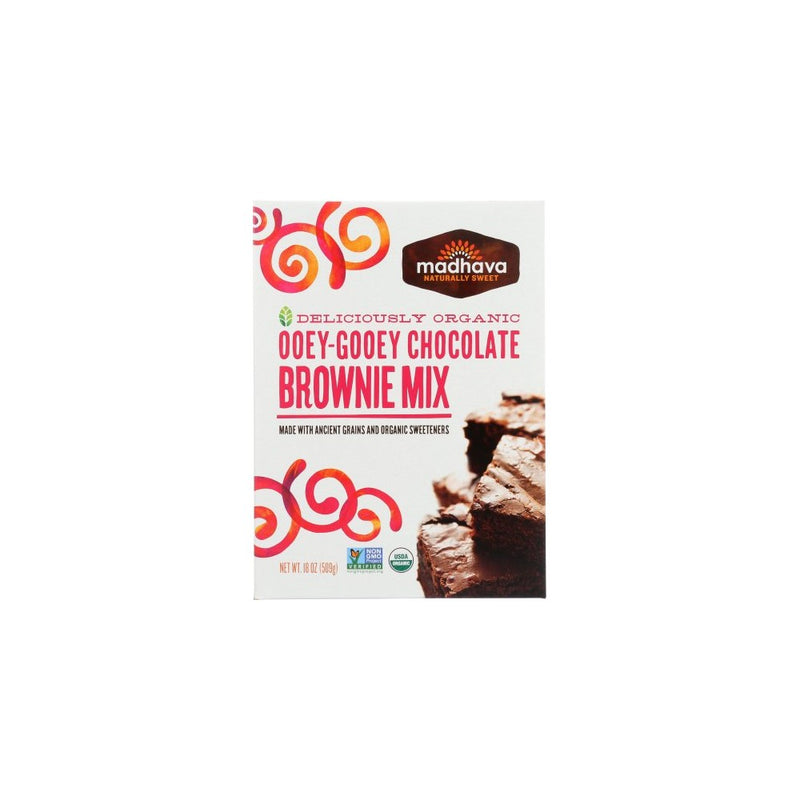 Madhava Naturally Sweet Organic Ancient Grains Baking Mix, Ooey-Gooey Chocolate Brownie, 18 Ounce (Pack of 6)