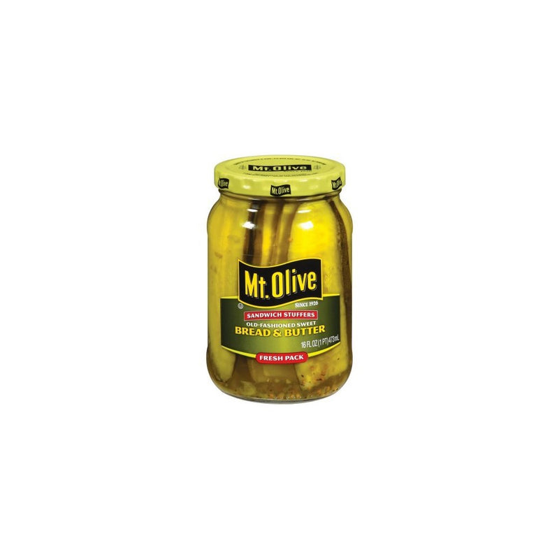 Mt. Olive Sandwich Stuffers Bread & Butter Pickles 16 Oz (Pack of 3)